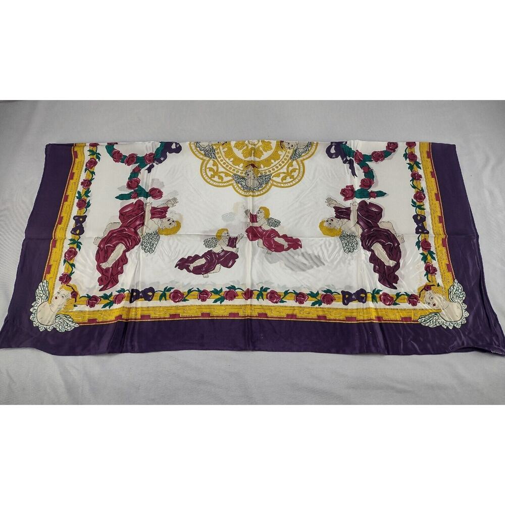 Mary Kay Women Silk‎ Scarf Signature Logo 36" X 36" Angels Cherubs Heaven